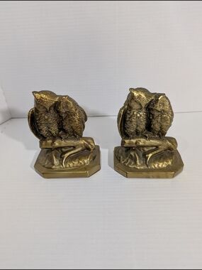 Owl Bookends - Gold Owl Pair Home Accent